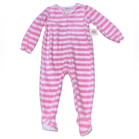 Juicy Couture Other - NWT Juicy Couture Baby Fleece Stripe Footie Size 24 mths